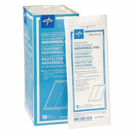 MEDLINE abdominal pad, 8x10 in., sterile, 360PK NON21454